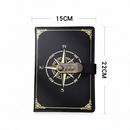 Diário Bússola Preto 200 Pags com Fechadura e Senha - A5 (20,0 x 13,5 cm)